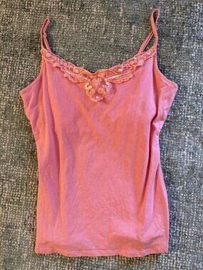 Vintage Y2K Fairy pink cami sequins embellished trim Reflessi XL coquette